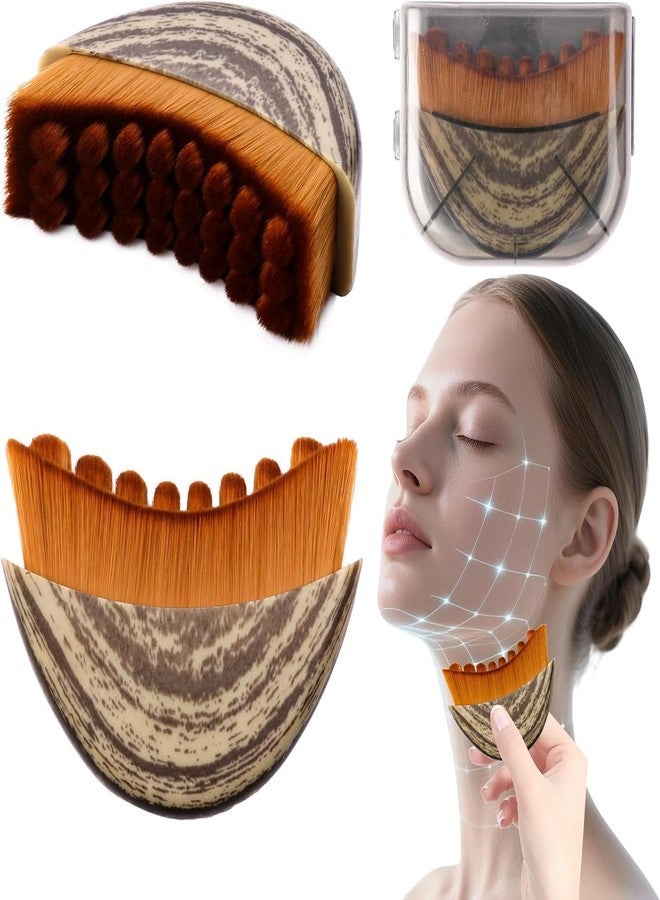JUDEE Manual Lymphatic Drainage Face Brush - Facial Sculpting & Cleansing Massage Tool, Natural Soft Bristles, Hypoallergenic Ergonomic Face Contour & Puffiness Reduction Brush - Image 1