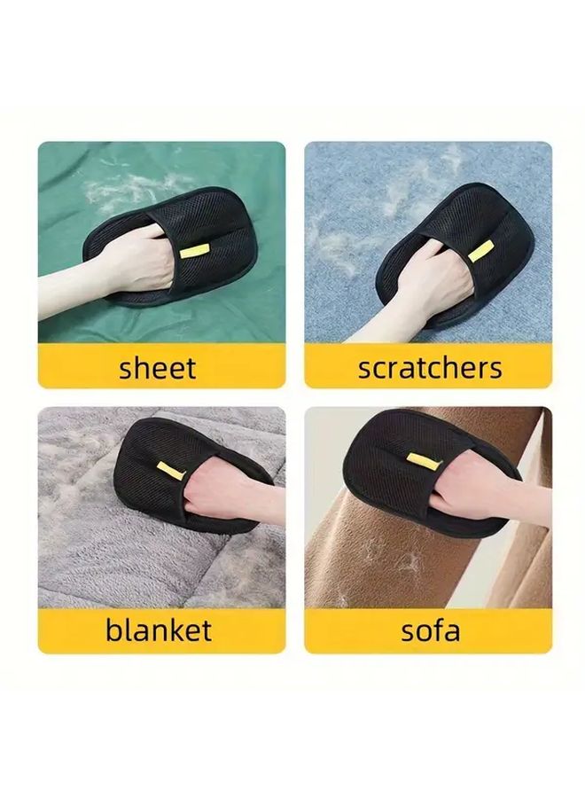 Black Pet Hair Remover Glove Dual Sided Lint Roller Brush Static Cling Adhesive - Image 5
