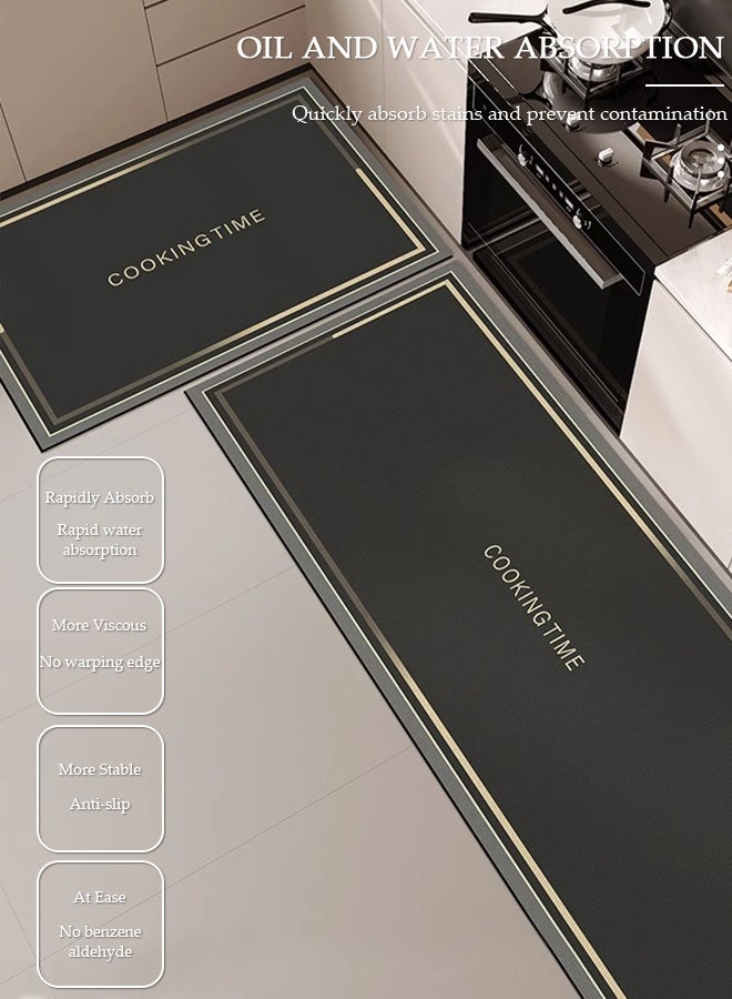 DUNISO Diatom Mud Kitchen Mat Set, Contemporary Style, Anti-Skidding Rubber Grip, Washable, Oil and Water resistant, Easy to clean Mats for Kitchen, Floor 40*60cm/40*120cm - Image 3