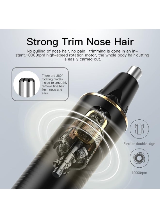 عام ماكينة تشذيب الشعر للرجال، ماكينة تشذيب الشعر 2 في 1 قابلة لإعادة الشحن، ماكينة تشذيب شعر الأذن والأنف متعددة الوظائف غير مؤلمة مع شفرات مزدوجة الحواف مقاومة للماء IPX7 - Image 4