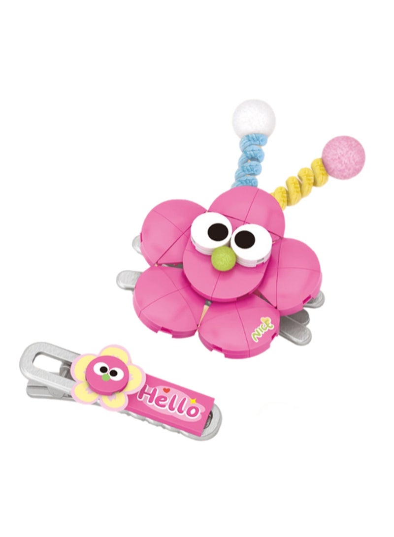 Funny Pink Hairpin, Diy Assembly Building Block Hairpin Little Girl Cartoon Hair Accessories, Suitable For Teenagers And Children - Image 1