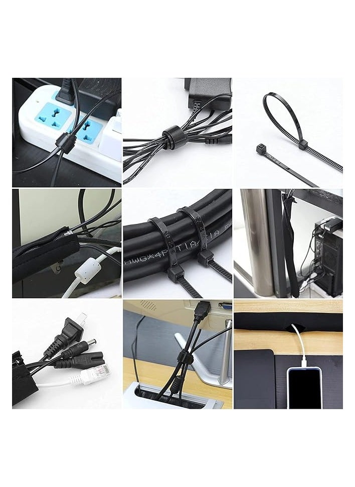 KASTWAVE Cable Management Kit, 126pcs Cord Management Organizer, 10 TPR Liners +4 Zipper Covers +10 Velcro Strips +100 Strips +2 Rolls of 5m Velcro Strips, for Computer TV Under Desk  - Image 4