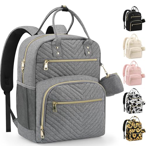Pritent Diaper Bag BackpackBaby Essentials Diapers Bag with Pacifier CaseMultipurpose Stylish Large Capacity Travel Backpack for Baby GirlBoyMGray - Image 1