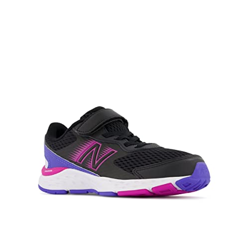 New Balance Kid's 680 V6 Hook and Loop Running Shoe, Black/Magenta Pop/Aura, 5.5 Toddler - Image 5