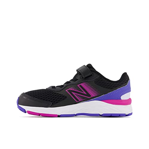 New Balance Kid's 680 V6 Hook and Loop Running Shoe, Black/Magenta Pop/Aura, 5.5 Toddler - Image 3