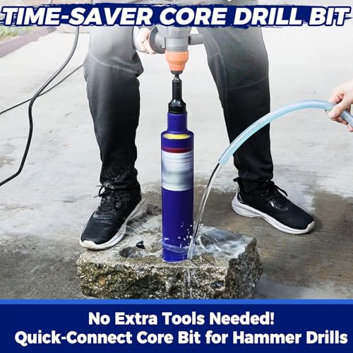 DaduoRi 2" Concrete Core Drill Bit with SDS Plus Adapter(1-1/4"-7 Thread) - 14" Cutting Depth & Upgraded Welded Teeth Core Bits for Concrete with Rebar, Brick, Masonry,Stucco,Mortar,Wet Coring - Image 3