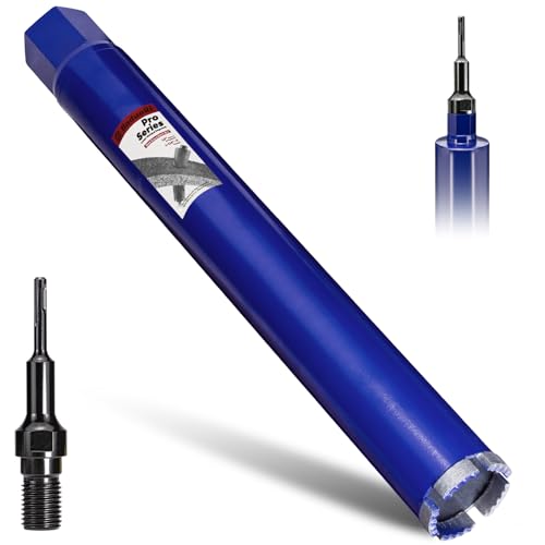 DaduoRi 2" Concrete Core Drill Bit with SDS Plus Adapter(1-1/4"-7 Thread) - 14" Cutting Depth & Upgraded Welded Teeth Core Bits for Concrete with Rebar, Brick, Masonry,Stucco,Mortar,Wet Coring - Image 1
