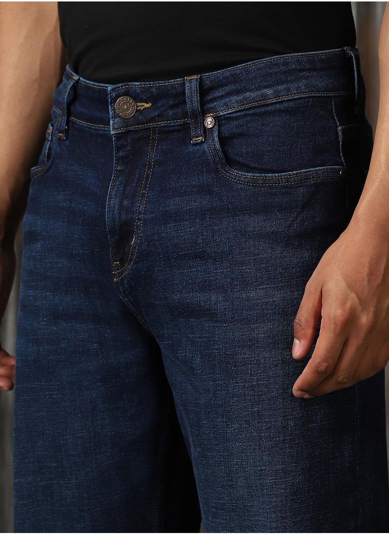 HIGH STAR Men's Indigo 100% Cotton Distressed Jeans  - Image 4
