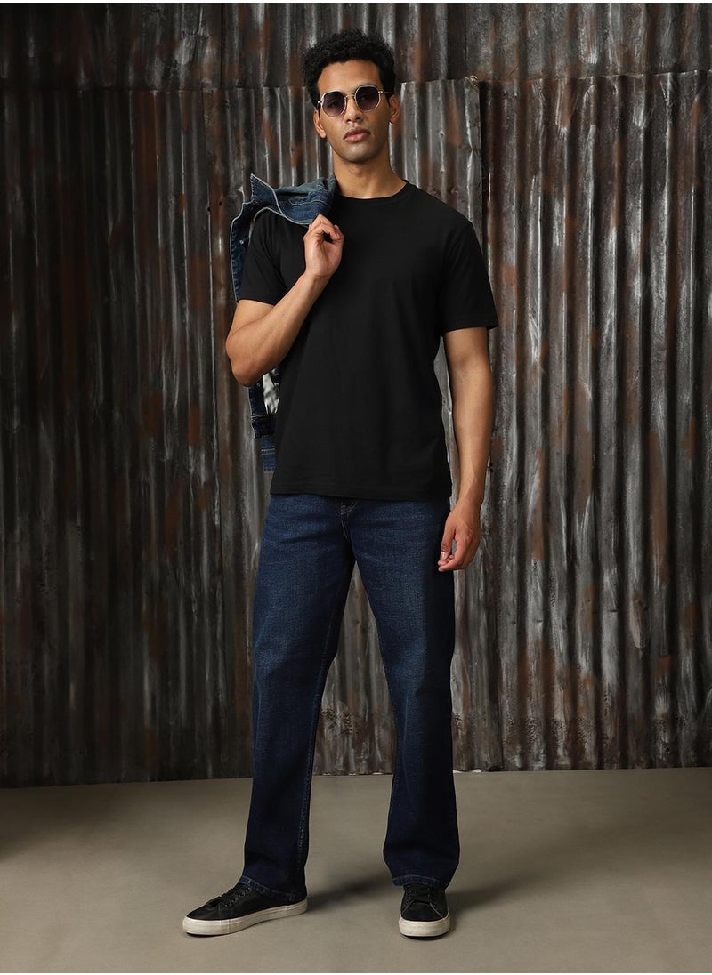 HIGH STAR Men's Indigo 100% Cotton Distressed Jeans  - Image 1