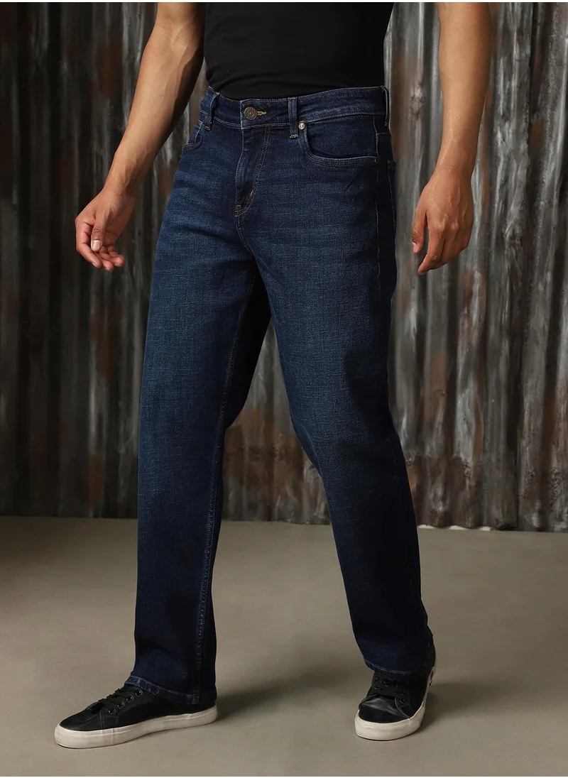 هاي ستار Men's Indigo 100% Cotton Distressed Jeans