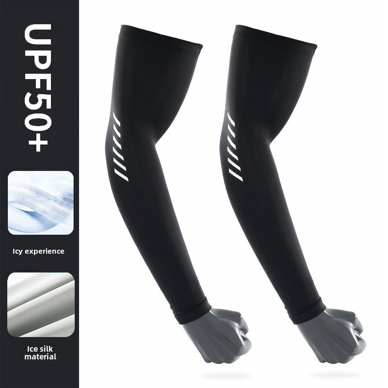Mens UV Protection Cooling Arm Sleeves Black #010  - Image 1