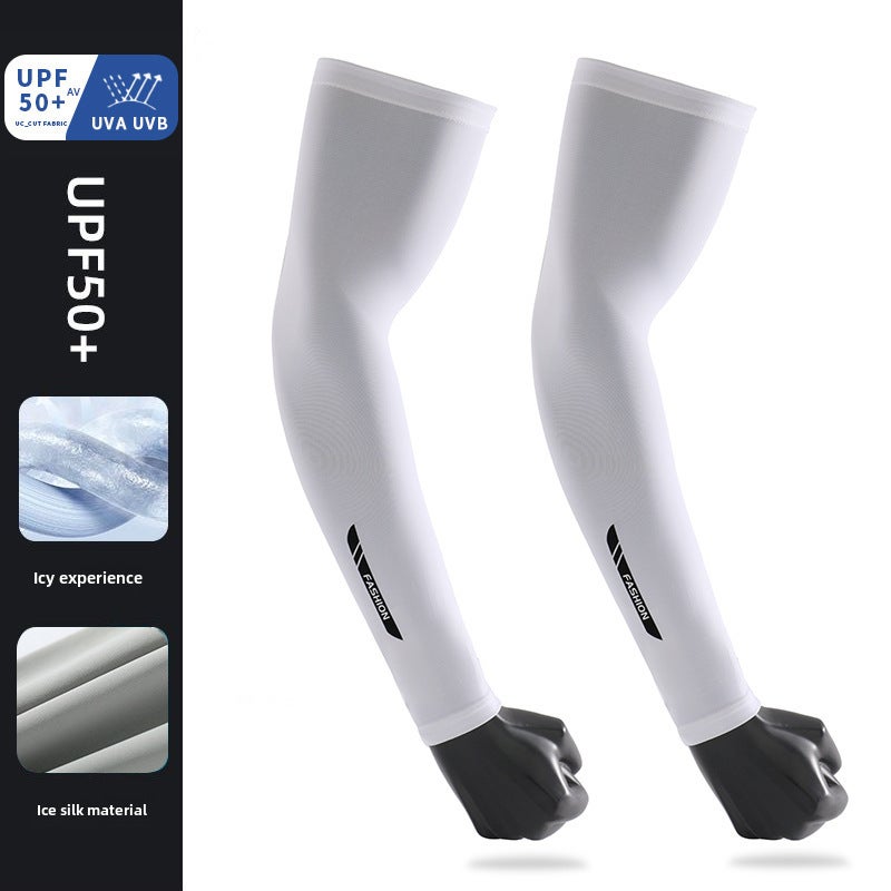 Mens UV Protection Cooling Arm Sleeves Black #010  - Image 2