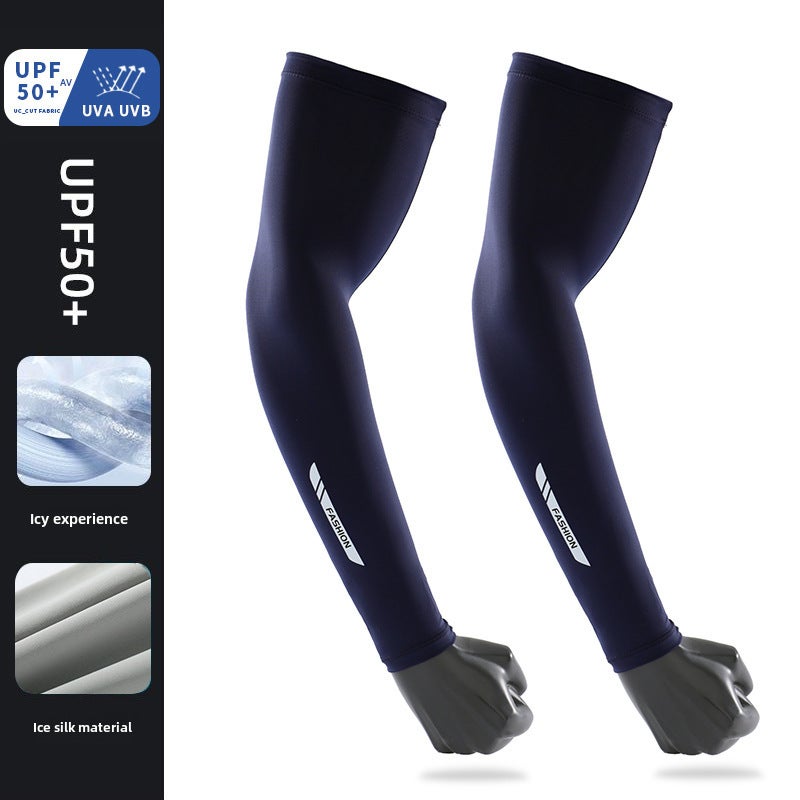 Mens UV Protection Cooling Arm Sleeves Black #010  - Image 3