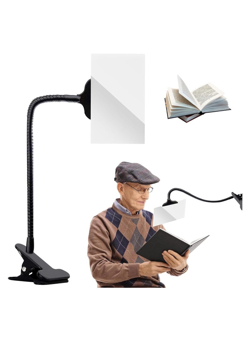 SOLARAE 5X Magnifying Glass with Stand, 5.9"X3.5" Flexible Gooseneck Large Page Full Page Magnifier, Hands-Free Reading Magnifier with Clip for Reading Small Prints & Low Vision Seniors - Image 1