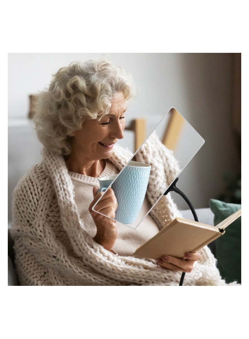 SOLARAE 5X Magnifying Glass with Stand, 5.9"X3.5" Flexible Gooseneck Large Page Full Page Magnifier, Hands-Free Reading Magnifier with Clip for Reading Small Prints & Low Vision Seniors - Image 2