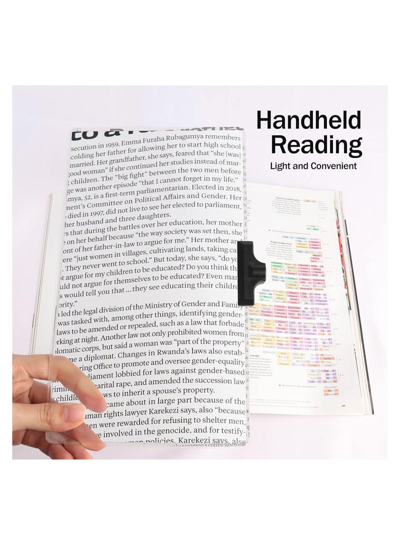 SOLARAE 5X Magnifying Glass with Stand, 5.9"X3.5" Flexible Gooseneck Large Page Full Page Magnifier, Hands-Free Reading Magnifier with Clip for Reading Small Prints & Low Vision Seniors - Image 4
