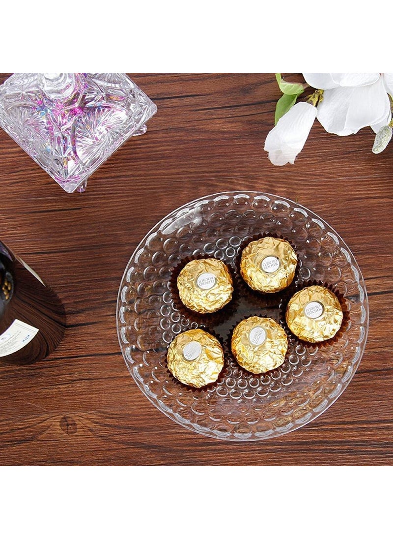 BLISS START BLISS START Glass Fruit Bowl Plate for Dining Table Classic Bubble Design Dry Fruit Chocolate Tray Crystal Decoration Serving Bowl Dessert Plate  - Image 4