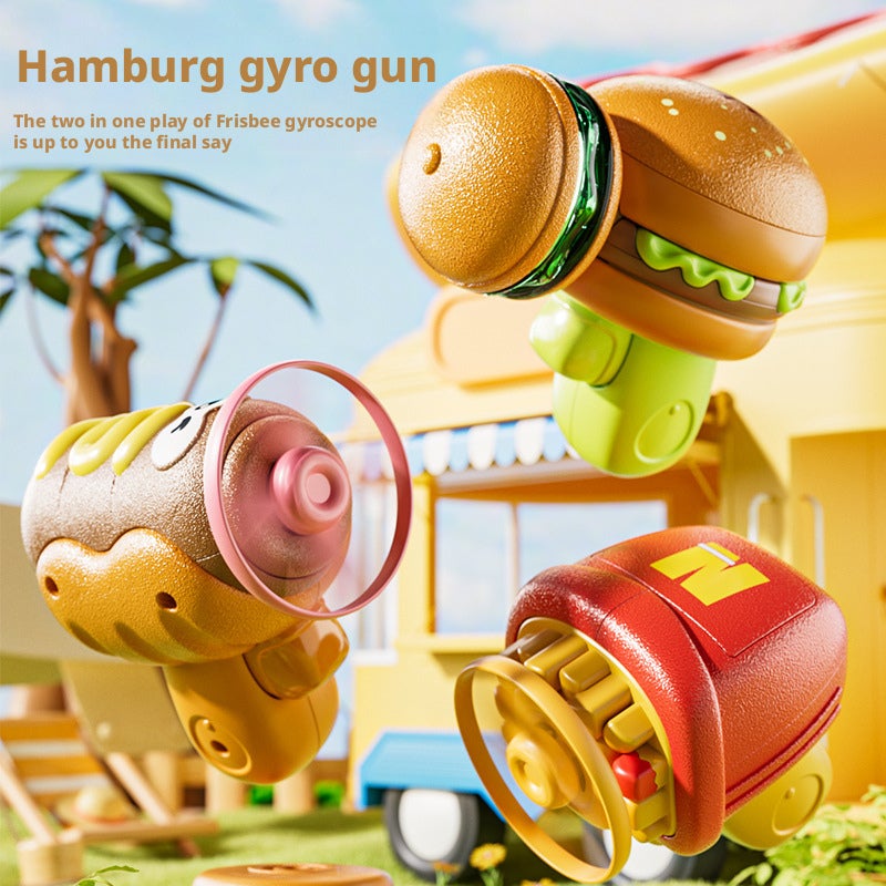 Glowing Flying Disc Toy Set for Boys - Burgers Fries Hot Dog Spinning Tops Outdoor Game - Image 1