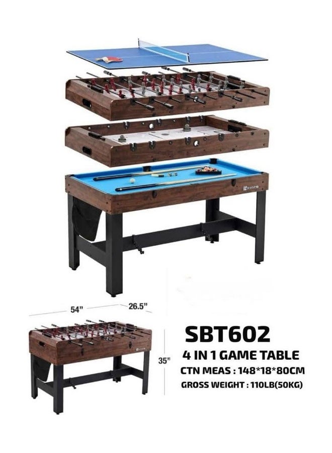 Max Strength 4-in-1 Multi Game Table Pool, Table Tennis, Foosball & Air Hockey Combo for Family Fun - Image 2