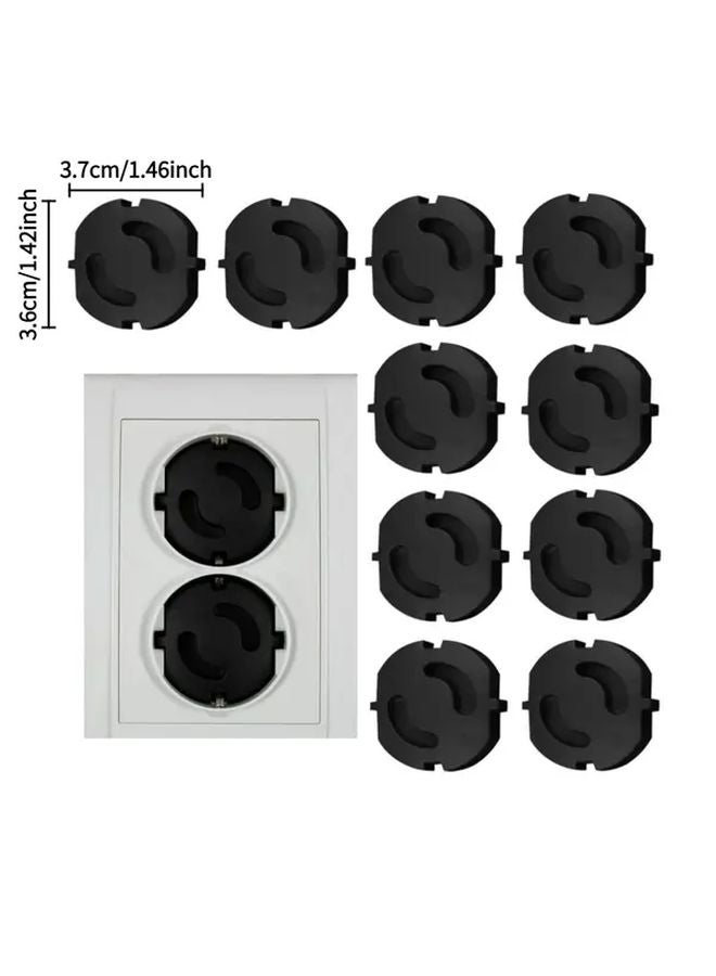 20pcs Black Safety Socket Protective Covers European Style Holeless Power Outlet Protection - Image 3