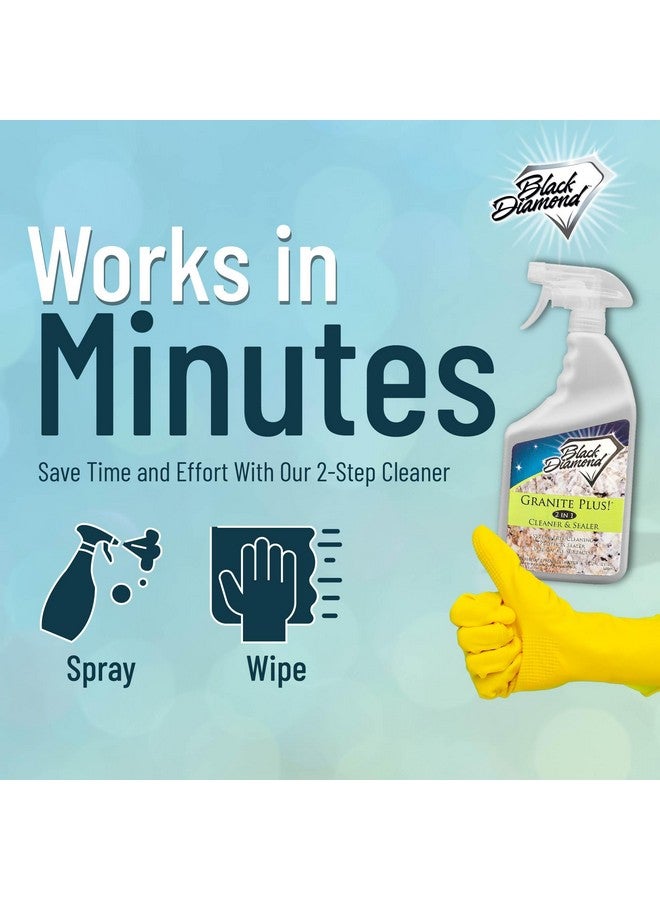 Black Diamond Stoneworks GRANITE PLUS! 2 in 1 Cleaner & Sealer for Granite, Marble, Travertine, Limestone, Ready to Use! 32 Fl Oz - Image 5