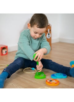 Y&D SYOSI Wooden Animal Ring Toss Game, Family Rope Quoits Garden Made of 100% Eco-Friendly Natural Wood, Plastic Free, Indoor & Outdoor Game for Toddler Kids Over 3 Years Old, 5Pcs  - Image 3