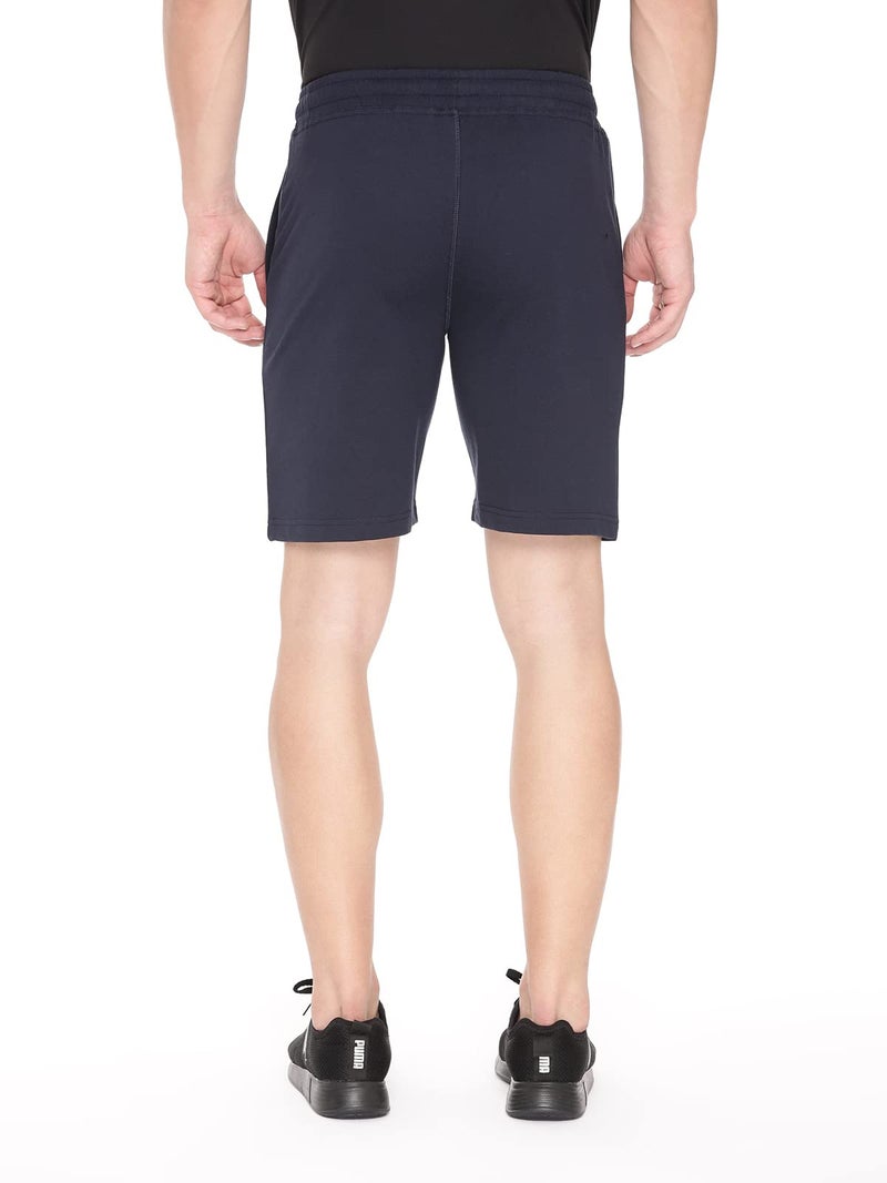 Pepe Jeans Athleisure Men Knit Cotton Stretch Shorts | Breathable Cotton Jersey, Gym and Casual Wear | with Drawstring and Zip Pocket in Navy Blue - M - Image 3