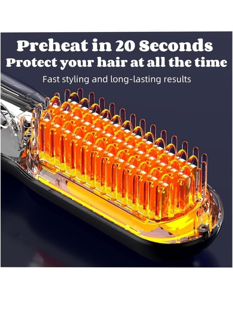 AirYoung فرشاة فرد الشعر اللاسلكية، فرشاة فرد الشعر المحمولة للسفر، ميزة إعادة الشحن، تسخين سريع، خفيفة الوزن، مكواة فرد الشعر اللاسلكية، مشط فرد الشعر الساخن، خفيفة الوزن وصغيرة الحجم - Image 3