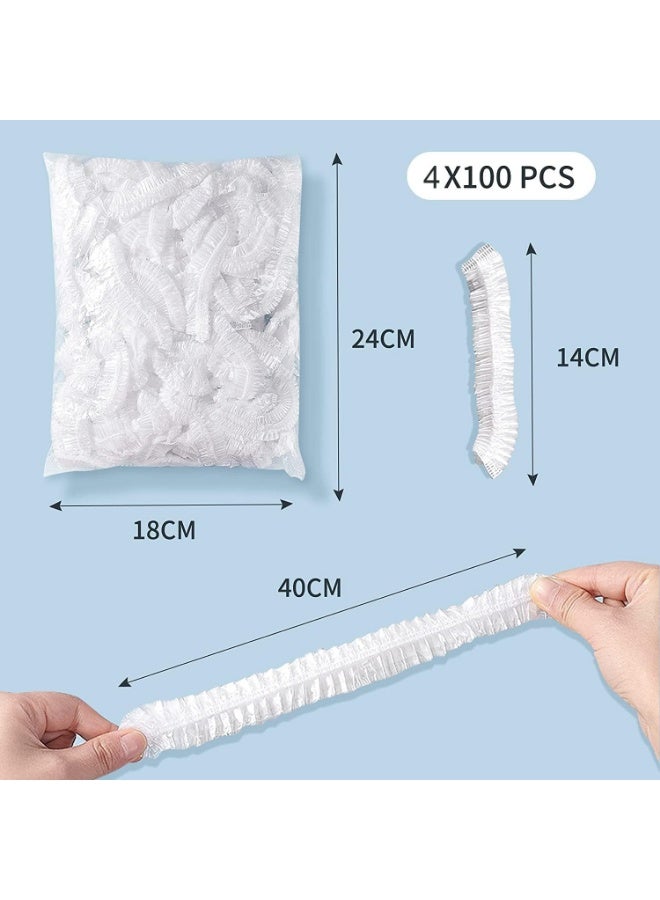 Meetion Elastic Food Storage Covers, 400pcs Clear Reusable Plastic Sealing Bags Food Cover, Universal Kitchen Wrap Seal Caps for Preservation Fresh with Fruit, Vegetable and Meat - Image 2