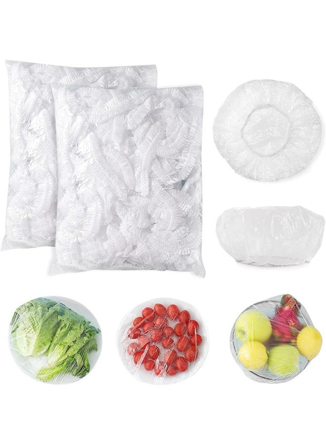 Meetion Elastic Food Storage Covers, 400pcs Clear Reusable Plastic Sealing Bags Food Cover, Universal Kitchen Wrap Seal Caps for Preservation Fresh with Fruit, Vegetable and Meat - Image 1