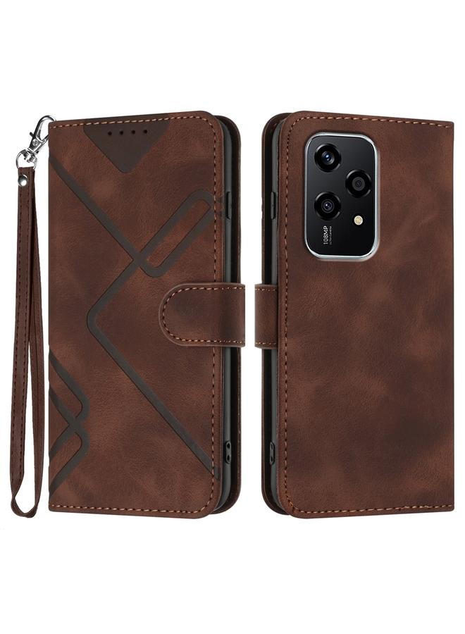 اس-توب جراب هاتف Honor 200 Lite بنمط عالمي من الجلد الملمس - Image 1