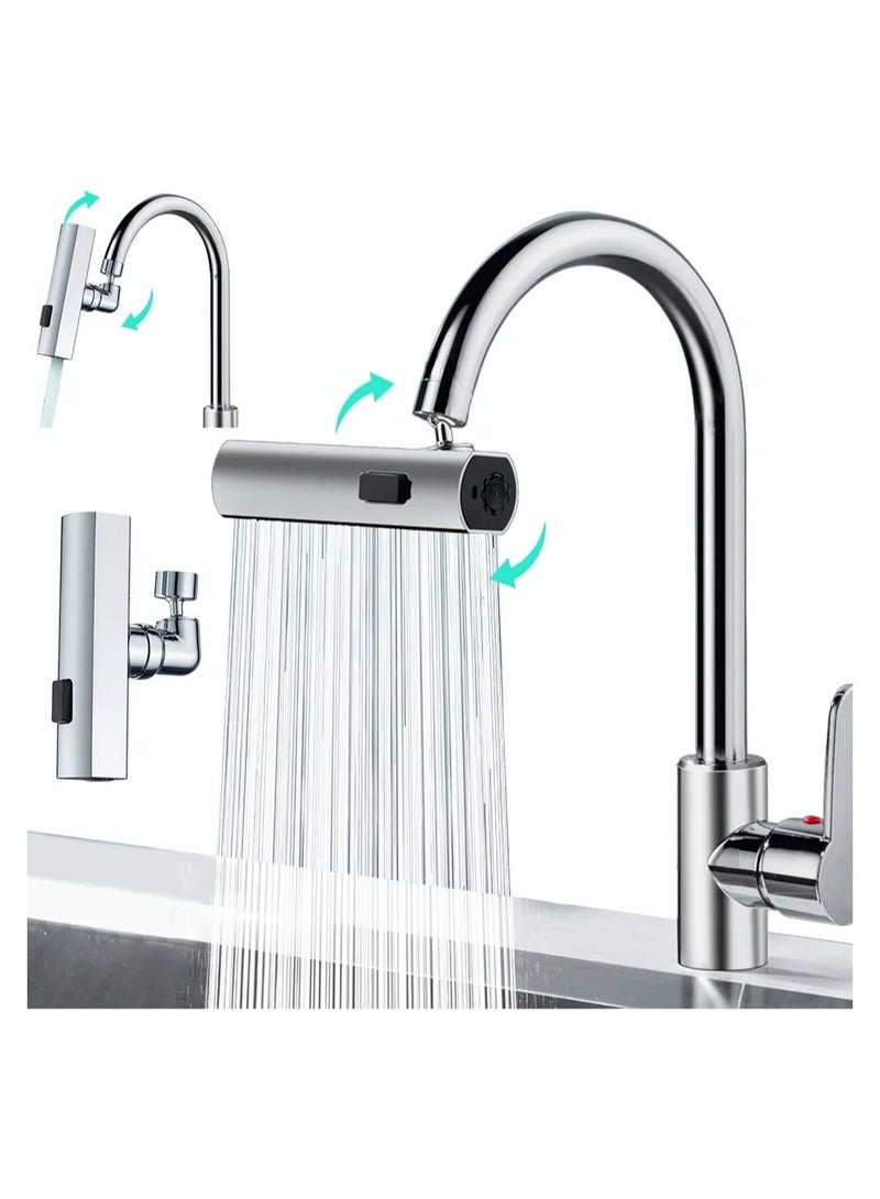 Kitchen New Upgraded Waterfall Kitchen Faucet Connector 3 Modes 360 Degree Swivel Kitchen Faucet Head Splash Proof Kitchen Suitable for Washing Fruits and Vegetables - Image 4