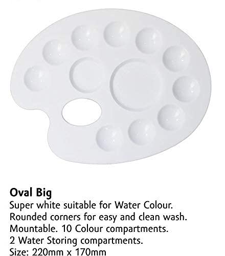 FIRST CLICK Painting Palettes for Art 301 no. 22X17 cm & Mini Palette 12X7.5 cm, Flower Shape14X9.5 cm Palettes Set of 3 pcs Pure White Plastic - Image 3