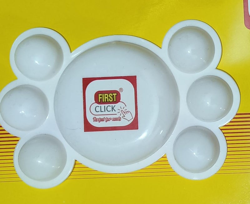 FIRST CLICK Painting Palettes for Art 301 no. 22X17 cm & Mini Palette 12X7.5 cm, Flower Shape14X9.5 cm Palettes Set of 3 pcs Pure White Plastic - Image 4