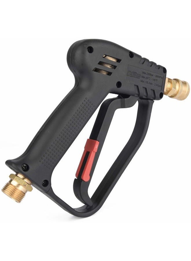 McKillans Short Pressure Washer Gun with Replacement M22 Inlet- High Pressure Water Handle with 1/4” Quick Connector Coupler - Power Washer Gun Compatible with Foam Cannon - Car Wash Foam Gun - Image 2