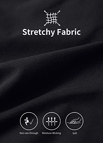 baleaf Biker Shorts Women Yoga Gym Workout Spandex Running Volleyball Tummy Control Compression with Pockets Soft 8" Black XXL - Image 4