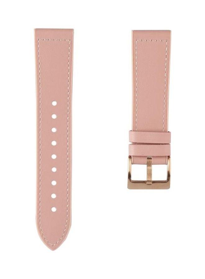 NIBEMINENT TPU + Leather Replacement Strap Watchband For Samsung Galaxy Watch 3 41mm Pink - Image 1