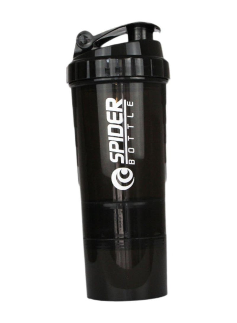 سبايدر زجاجة خلط البروتين مع كوب خلاط لمزج البروتينات سعة 500 مل للاستخدام في الجيم والرياضة الخارجية وقبل التمرين والسفر - Image 1