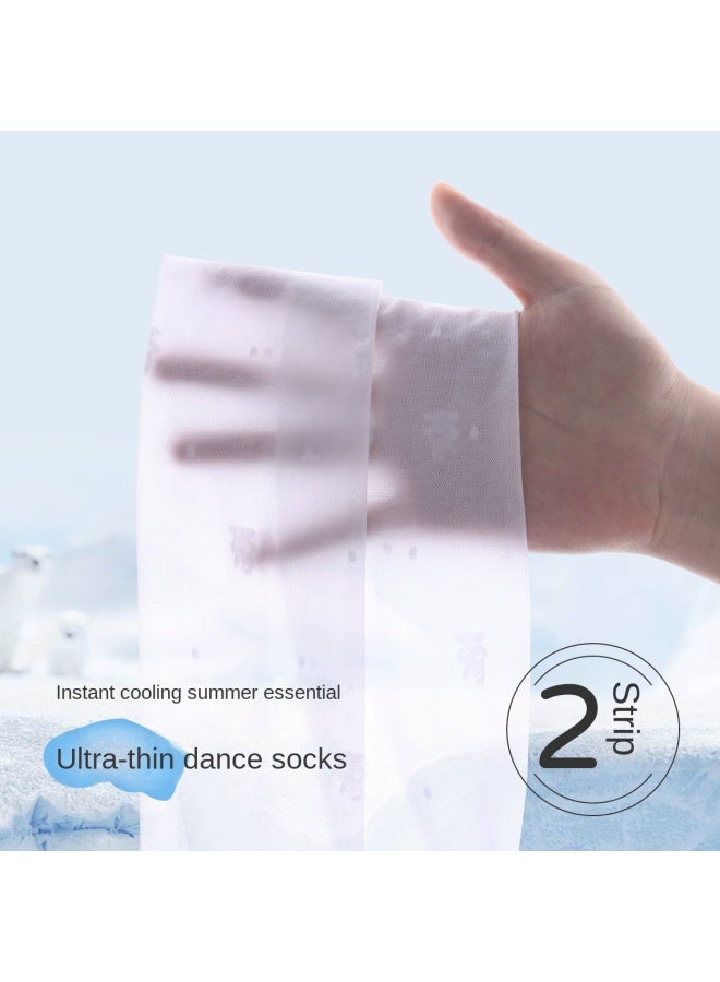 DEESHA Ultra-thin Cool Dance Socks 2-pack 
breathable Mesh Dance Tights For Summer 
class A Student Pantyhose - Image 5