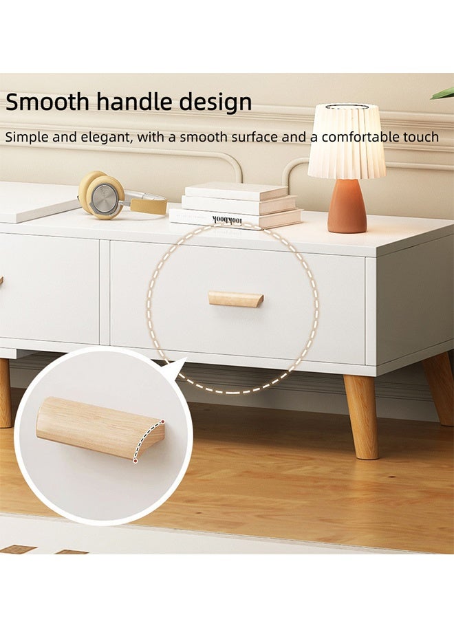 2-Drawer TV Cabinet, Solid Wood Modern TV Bench, Media Console Entertainment Center and Storage, Multi Functional TV Table TV Stand For Living Room and Bedroom - Image 3