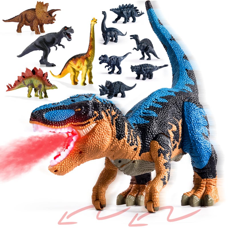 BLmukce 24" Large Dinosaur Toys for Kids 3-5, Big Dinosaur Tyrannosaurus rex Figure Toy with 10+ Dinosaurs Belly Storage, Gliding Wheels, Lights Sounds & Mist Spray â€“ T-Rex that eats Toy for Boys Gift - Image 2