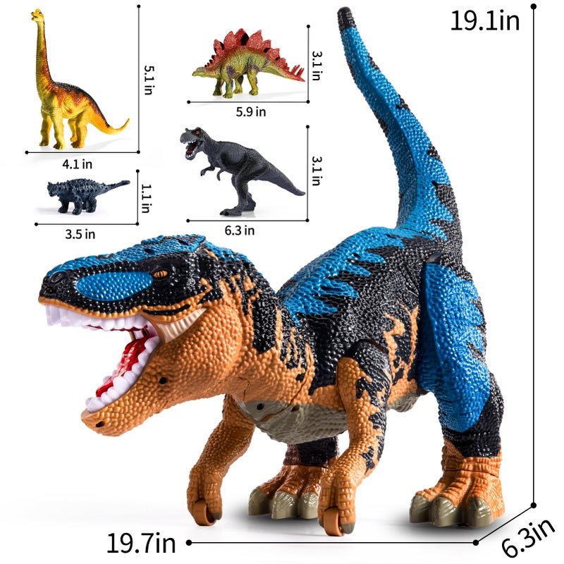 BLmukce 24" Large Dinosaur Toys for Kids 3-5, Big Dinosaur Tyrannosaurus rex Figure Toy with 10+ Dinosaurs Belly Storage, Gliding Wheels, Lights Sounds & Mist Spray â€“ T-Rex that eats Toy for Boys Gift - Image 4