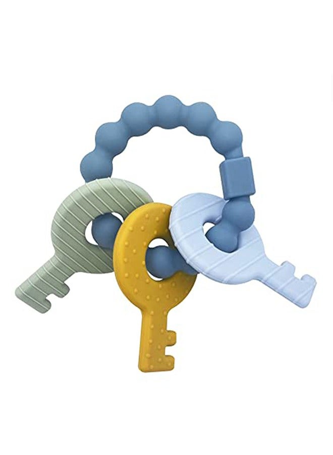 Silicone Teether Bracelet Cute Babies Teething Ring Unisex Teething Toy for Baby Silicone Chew Bracelet Blue  - Image 1