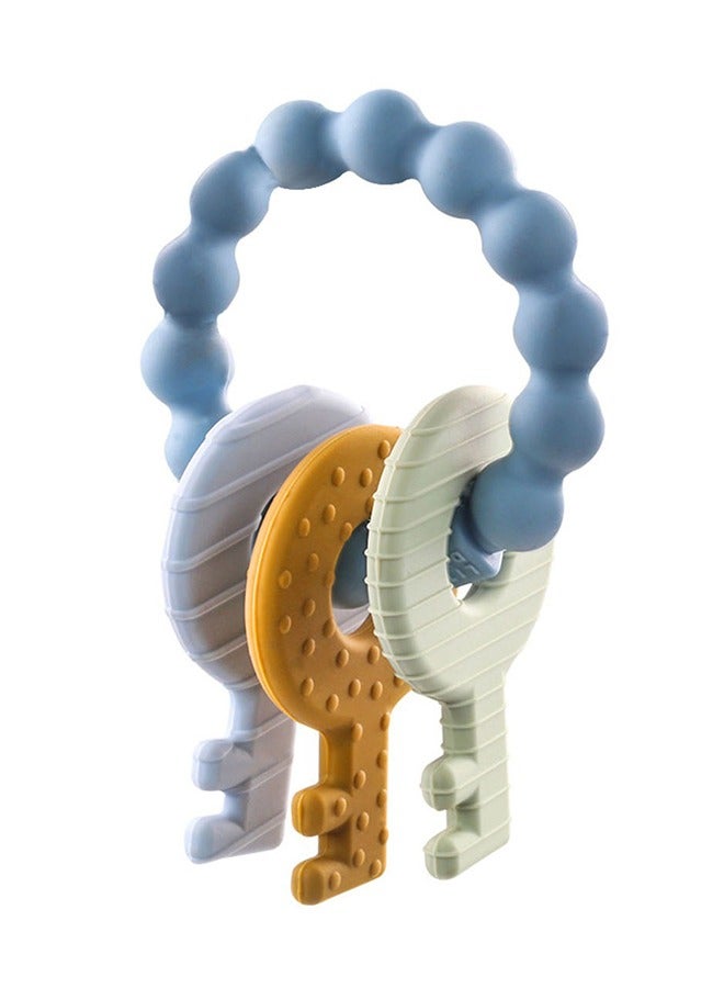 Silicone Teether Bracelet Cute Babies Teething Ring Unisex Teething Toy for Baby Silicone Chew Bracelet Blue  - Image 2