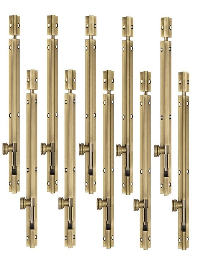 COMPASS Pack of 10 | 12"12MM Aluminium Tower Bolt | Antique Finish | Home and Offices Doors and Windows Tower Bolt | Royal - Image 1