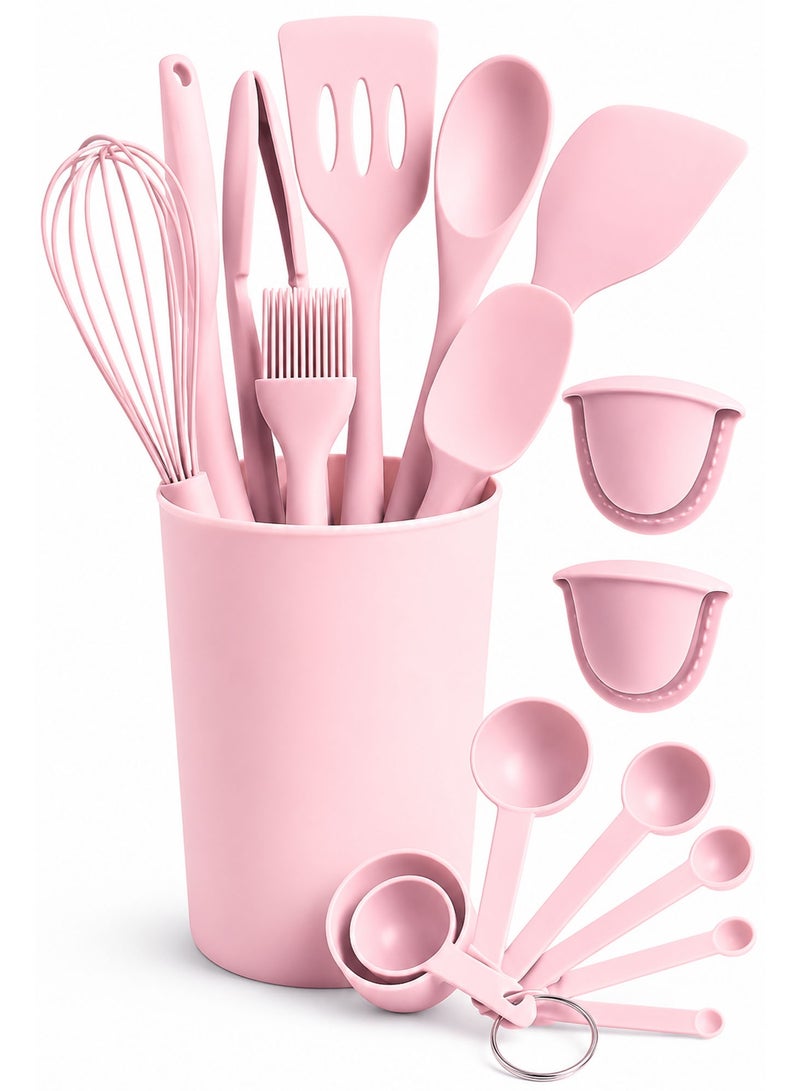 21-Piece Silicone Kitchen Utensils Set with Holder – Heat Resistant BPA-Free Cooking Utensils for Non-Stick Cookware, Complete Kitchen Tool Set - Image 1
