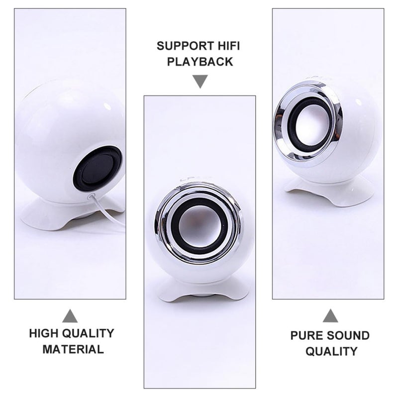 Portable Mini USB Computer Audio Box Bass Resonator For Laptop Office White - Image 4