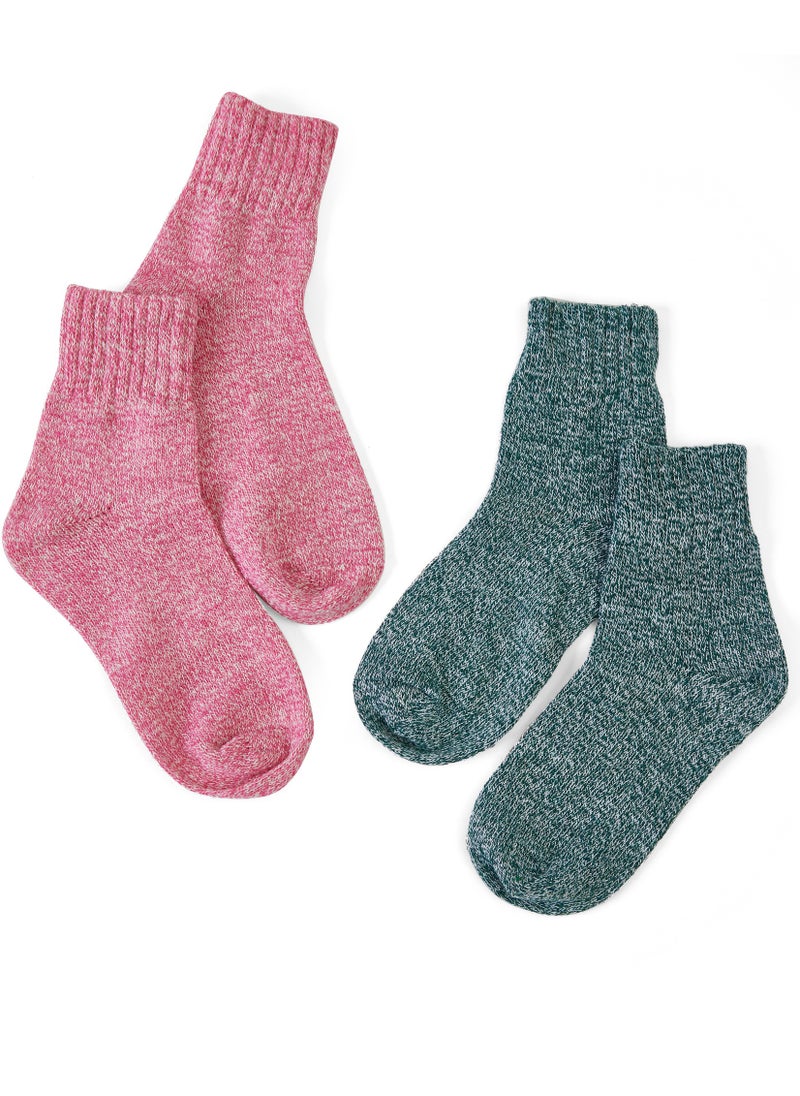 Prickly Pear Pack of 2 Pink And Green Boot Socks, Womens, One Size Fits Most  - Image 1