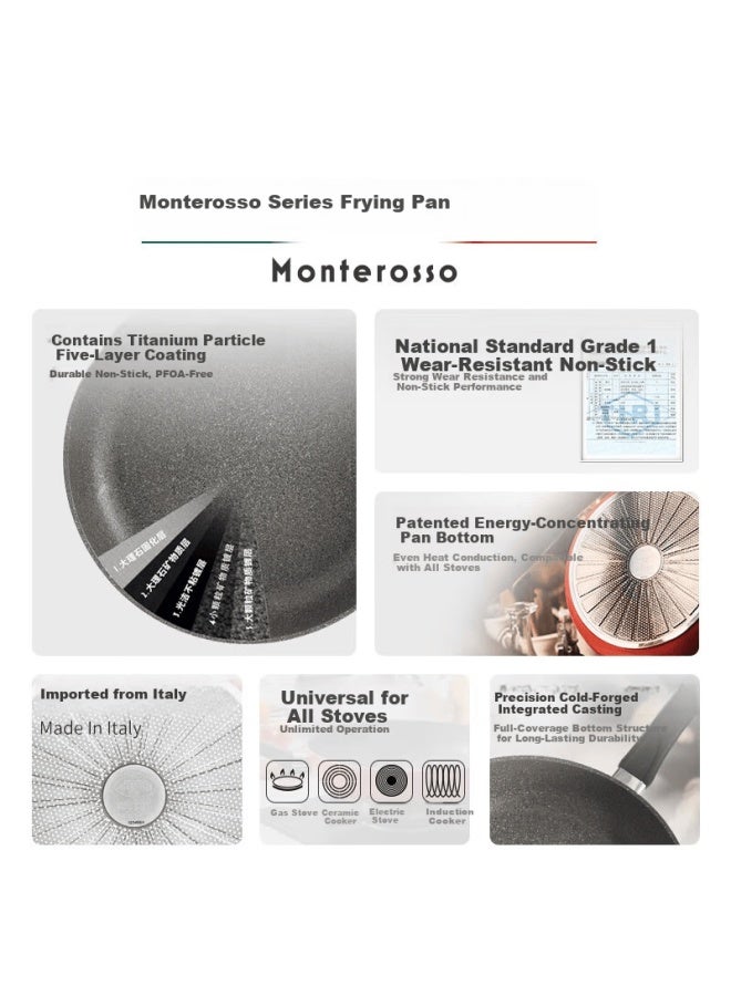 Ballarini Non-stick Titanium Frying Pan 28cm Flat Skillet For Steak And Pancakes Induction Compatible Monterosso Series - Image 1