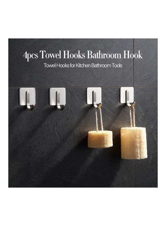 اليشمك طقم خطافات للمناشف من الستانلس ستيل مكون من 4 قطع فضي 4x4Ø³Ù†ØªÙŠÙ…ØªØ± - Image 4